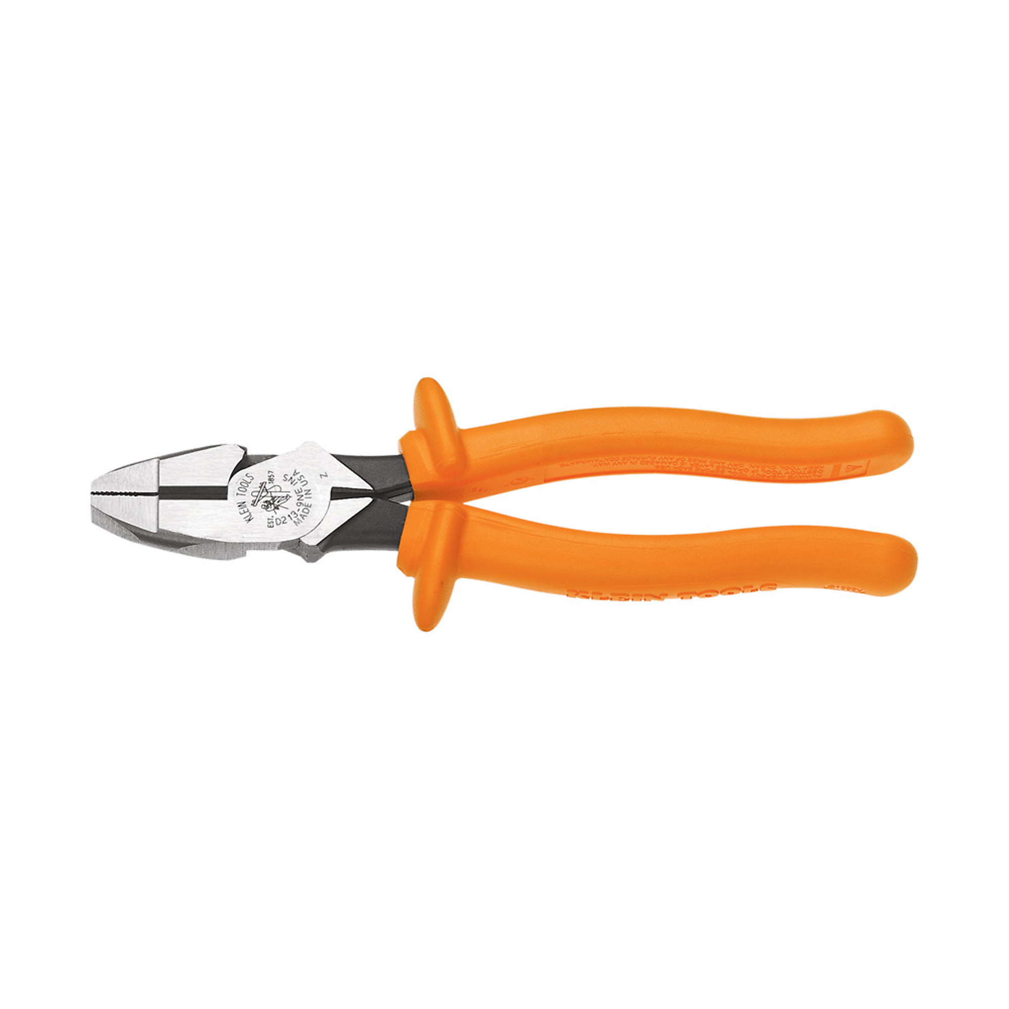 Klein Tools, Side Cutting Pliers, New England Insulated, 9in., Pieces (qty.) 1 Material Steel, Jaw Capacity 1.38 in, Model# D213-9NE-INS
